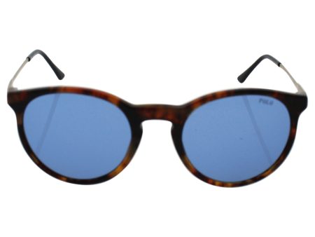 Polo Ralph Lauren Men s 0PH4096 Round Sunglasses, Stripped,Havana,Azure,Demi,Shiny Satin,Pale & Gold, 50 mm on Sale