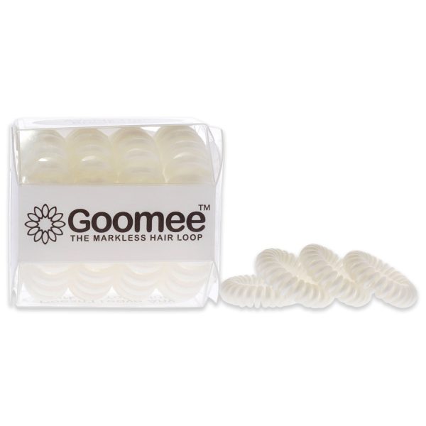 The Markless Hair Loop Set - Pearly White by Goomee for Women - 4 Pc Hair Tie For Discount