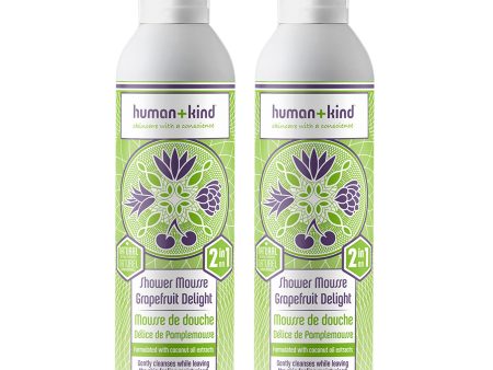 Shower Mousse Bodywash - Grapefruit Delight - Pack of 2 by Human+Kind for Unisex - 6.76 oz Body Wash Sale