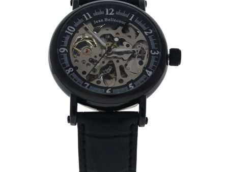 Jean Bellecour Redh4 Black Leather Strap Watch Watch for Men 1 Pc Online Sale