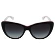 D&G Dolce & Gabbana Women s 3 Layers Cateye Sunglasses,Black & Peral Fuchsia & Cryst,55 mm For Sale