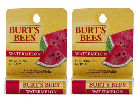 Watermelon Moisturizer Lip Balm Blister by Burts Bees for Unisex - 0.15 oz Lip Balm - Pack of 2 Fashion