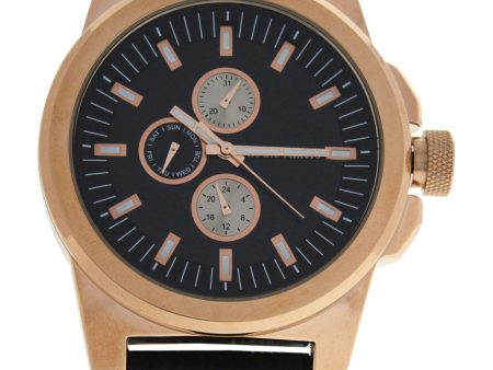 Louis Villiers Lvag3733-15 Rose Gold black Leather Strap Watch By Louis Villiers For Men - 1 Pc Watch  1 Pc Online Sale