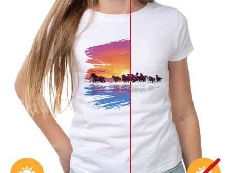 Women Crew Tee - Wild Horse - White by DelSol for Women - 1 Pc T-Shirt (Medium) Fashion