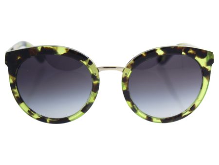 D&G Dolce & Gabbana Women s 0DG4268 Square Sunglasses, Cube Havana Green Grey Gradient, 52 mm Fashion