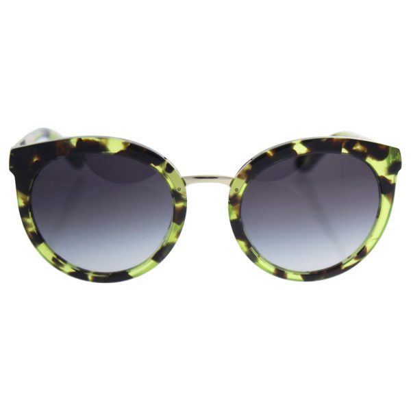 D&G Dolce & Gabbana Women s 0DG4268 Square Sunglasses, Cube Havana Green Grey Gradient, 52 mm Fashion