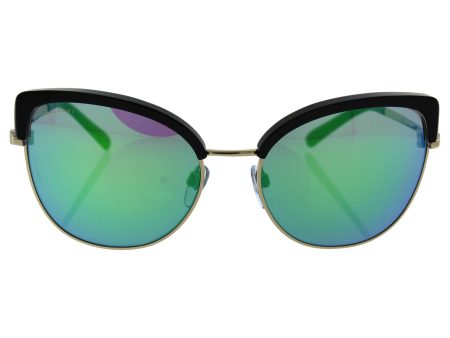 Bvlgari Women s BV6082 Sunglasses Pale Gold Black   Grey Mirror Green 58mm Hot on Sale