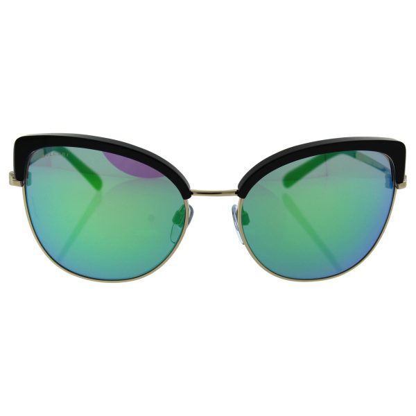 Bvlgari Women s BV6082 Sunglasses Pale Gold Black   Grey Mirror Green 58mm Hot on Sale