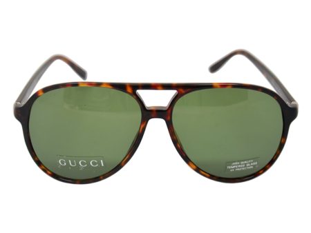 Gucci GG 1026 TVD-Dark Havana Green by Gucci for Unisex - 59-14-140 mm Sunglasses For Discount