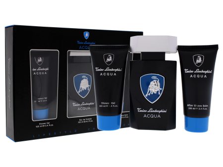 Acqua by Tonino Lamborghini for Men - 3 Pc Gift Set 4.2oz EDT Spray, 3.4oz Shower Gel, 3.4oz After Shave Balm Online