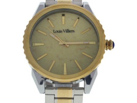 Louis Villiers Lv2066 Silver Gold Stainless Steel Bracelet Watch By Louis Villiers For Men - 1 Pc Watch  1 Pc on Sale