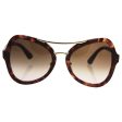 Prada Women s PR 18SS Sunglasses Spotted Brown Pink   Brown Gradient Pink 55mm For Cheap