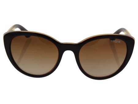 Vogue VO2963S Sunglasses 228713-53 - Top Purple yellow Frame, Brown Gradient Online Sale