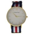 Andreas Osten Ao-63 Somand - Gold navy Blue-White-Red Nylon Strap Watch By Andreas Osten For Unisex - 1 Pc Watch  1 Pc For Cheap