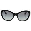 Vogue 2918 W44 11 Polished Black 2918S Cats Eyes Sunglasses Lens Category 2 Len Online now