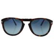 Persol PO0714 Aviator Sunglasses, Havana Crystal Blue Gradient Polarized, 54 mm Cheap