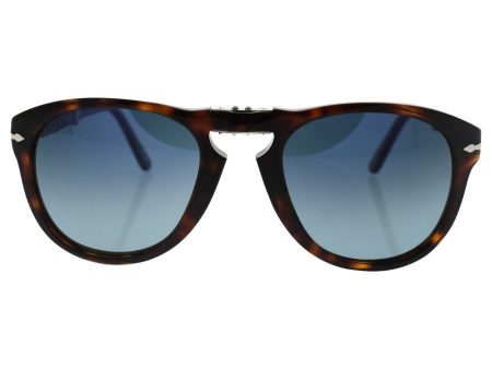 Persol PO0714 Aviator Sunglasses, Havana Crystal Blue Gradient Polarized, 54 mm Cheap