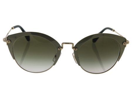 Miu Miu MU53RS UR39T1 UV Protection Cat Eyes Sunglasses Gold Frame  Green Pale  Lens 52mm For Sale