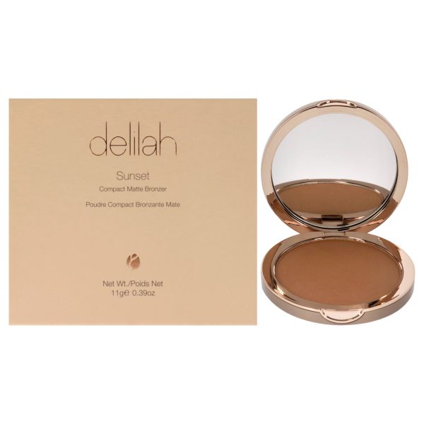 Sunset Compact Matte Bronzer - Light Medium by Delilah for Women - 0.39 oz Bronzer Supply