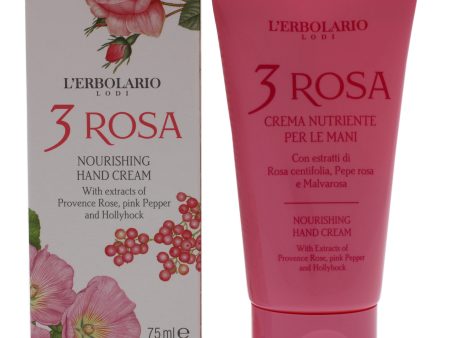 3 Rosa Nourishing Hand Cream by LErbolario for Unisex - 2.5 oz Cream Hot on Sale