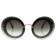 Miu Miu Women s 0MU 10RS Transparent Fabric Glitter Silver Grey Gradient on Sale