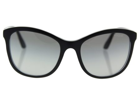 Vogue Womens Sunglasses Black Matte Grey Plastic - Non-Polarized - 54mm Cheap