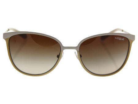 VOGUE Women s Metal Woman Sunglass Oval Sunglasses, MATTE BEIGE BRUSHED GOLD, 54.5 mm on Sale