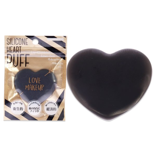 Sun Smile Silicone Heart Puff for Women, Mat Black, 1 Piece Sponge For Discount