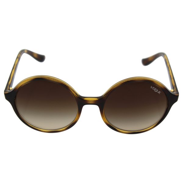 VOGUE Women s Injected Woman Sunglass 0VO5036S Round Sunglasses, Dark Havana, 52 mm Online Sale