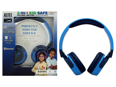 Kid Safe 2-In-1 Bluetooth and Wired Headphones - Knight Blue by Altec Lansing for Kids - 1 Pc Headphones Hot on Sale