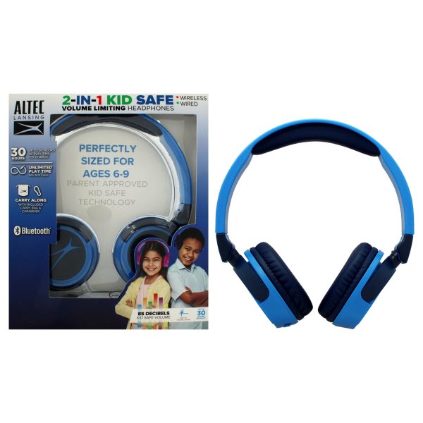 Kid Safe 2-In-1 Bluetooth and Wired Headphones - Knight Blue by Altec Lansing for Kids - 1 Pc Headphones Hot on Sale