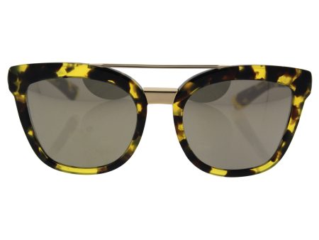 Dolce & Gabbana Women s DG4269 Sunglasses Cube Havana Lemon   Light Brown Mirror Gold 54mm Online