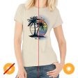 Women Crew Tee - Island Palm Sunset - Beige by DelSol for Women - 1 Pc T-Shirt (XL) For Cheap