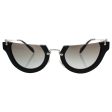 Miu Miu 11QS 1AB0A7 Black 11QS Wink Cats Eyes Sunglasses Lens Category 2 Fashion