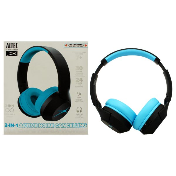 Kid Safe 2-in-1 ANC Headphones - Blackout Rockstar Blue by Altec Lansing for Kids - 1 Pc Headphones For Discount