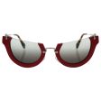 Miu Miu Butterfly Sunglasses SMU11QS UA44N2 52 | Red Acetate Frame | Gray Gradient Lenses Discount