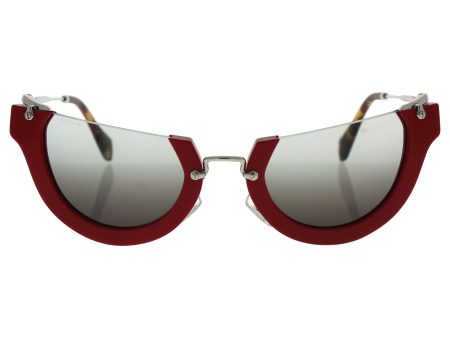 Miu Miu Butterfly Sunglasses SMU11QS UA44N2 52 | Red Acetate Frame | Gray Gradient Lenses Discount