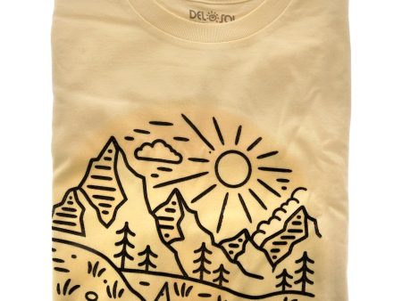 Kids Crew Tee - Fish Scene - Natural by DelSol for Kids - 1 Pc T-Shirt (YM) Online Hot Sale