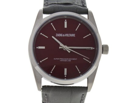 ZVF235 Fusion - Silver Grey Leather Strap Watch by Zadig & Voltaire for Unisex - 1 Pc Watch Discount