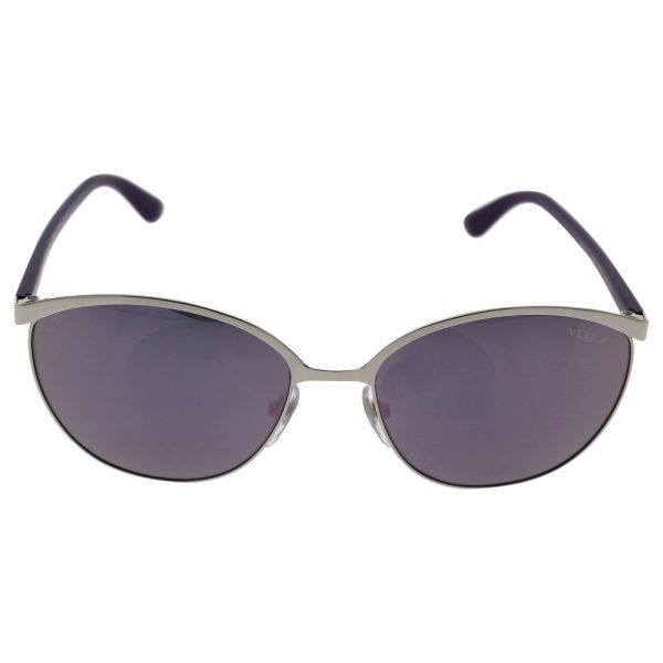 Vogue VO4010S Sunglasses 323 5R-57 - Silver Frame, Dark Grey Mirror Pink Online now