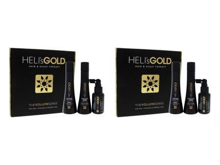 Volume Series Travel Kit by Helis Gold for Unisex - 3 Pc 3.3oz Weightless Conditioner, 3.3oz Volumize Shampoo, 1.7oz Antidote Scalp and Hair Revitalizer - Pack of 2 For Cheap