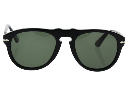 Persol Mens 0PO0649 95 58  Square Sunglasses,Black Frame Green Lens,52 For Discount