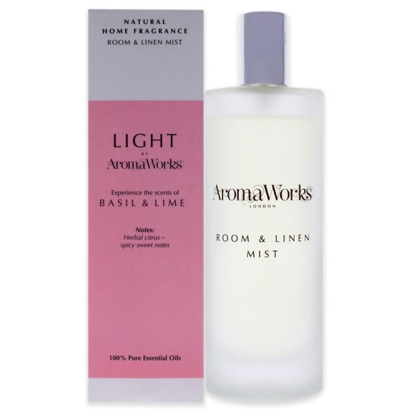 Aromaworks Light Room and Linen Mist - Basil and Lime by Aromaworks for Unisex - 3.4 oz Room Spray For Discount