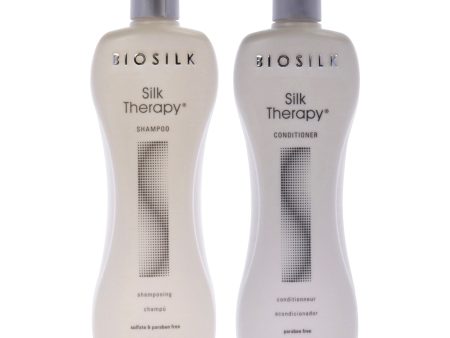 Silk Therapy Shampoo and Conditioner Kit by Biosilk for Unisex - 2 Pc Kit 12oz Shampoo, 12oz Conditioner For Discount