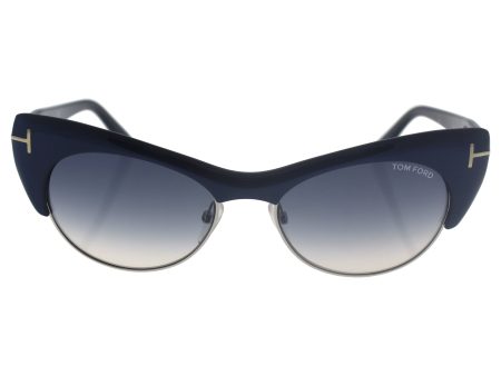 Tom Ford Lola Sunglasses FT0387 89W, Navy Blue Frame, Blue Gradient Lens, 54 For Sale