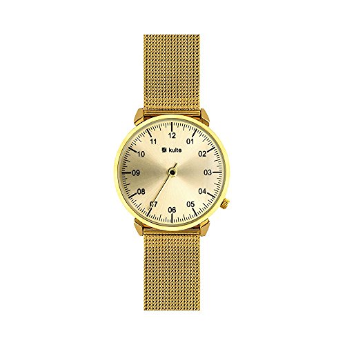 KUT8A Gold Gold Stainless Steel Mesh Bracelet Watch by Kulte for Unisex - 1 Pc Watch Online Sale