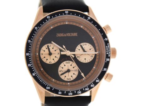 ZVM114 Master - Rose Gold Black Leather Strap Wactch by Zadig & Voltaire for Women - 1 Pc Watch For Discount