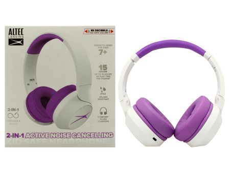 Kid Safe 2-in-1 ANC Headphones - Whiteout Electric Purple by Altec Lansing for Kids - 1 Pc Headphones For Sale