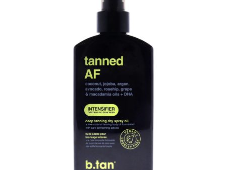 Tanned AF Intensifier Dry Tanning Oil by B.Tan for Unisex - 8 oz Sunscreen Supply