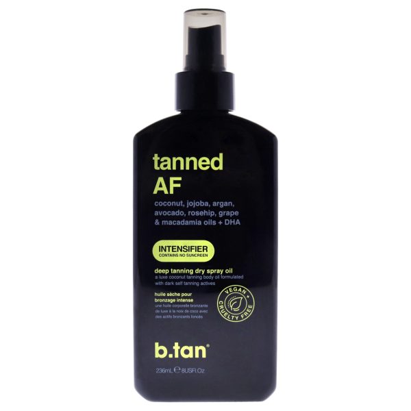 Tanned AF Intensifier Dry Tanning Oil by B.Tan for Unisex - 8 oz Sunscreen Supply